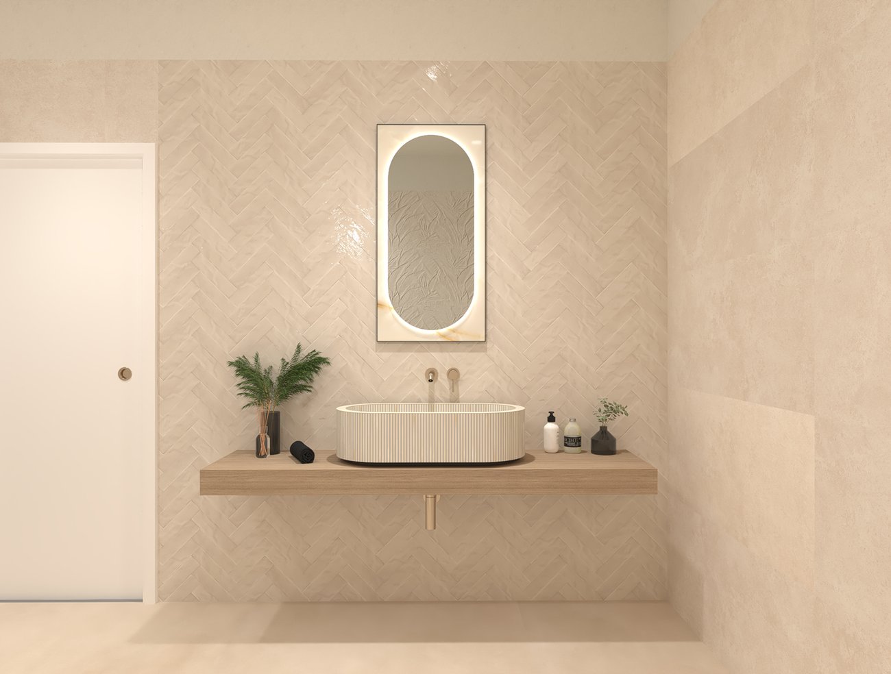Bathroom design image in Rectangular shape, created with floor tiles MILANO MOOD and wall tiles GLIM, NOBU