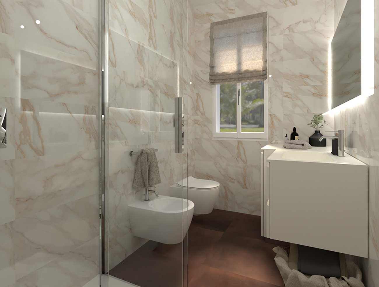 Bathroom design image in Rectangular shape