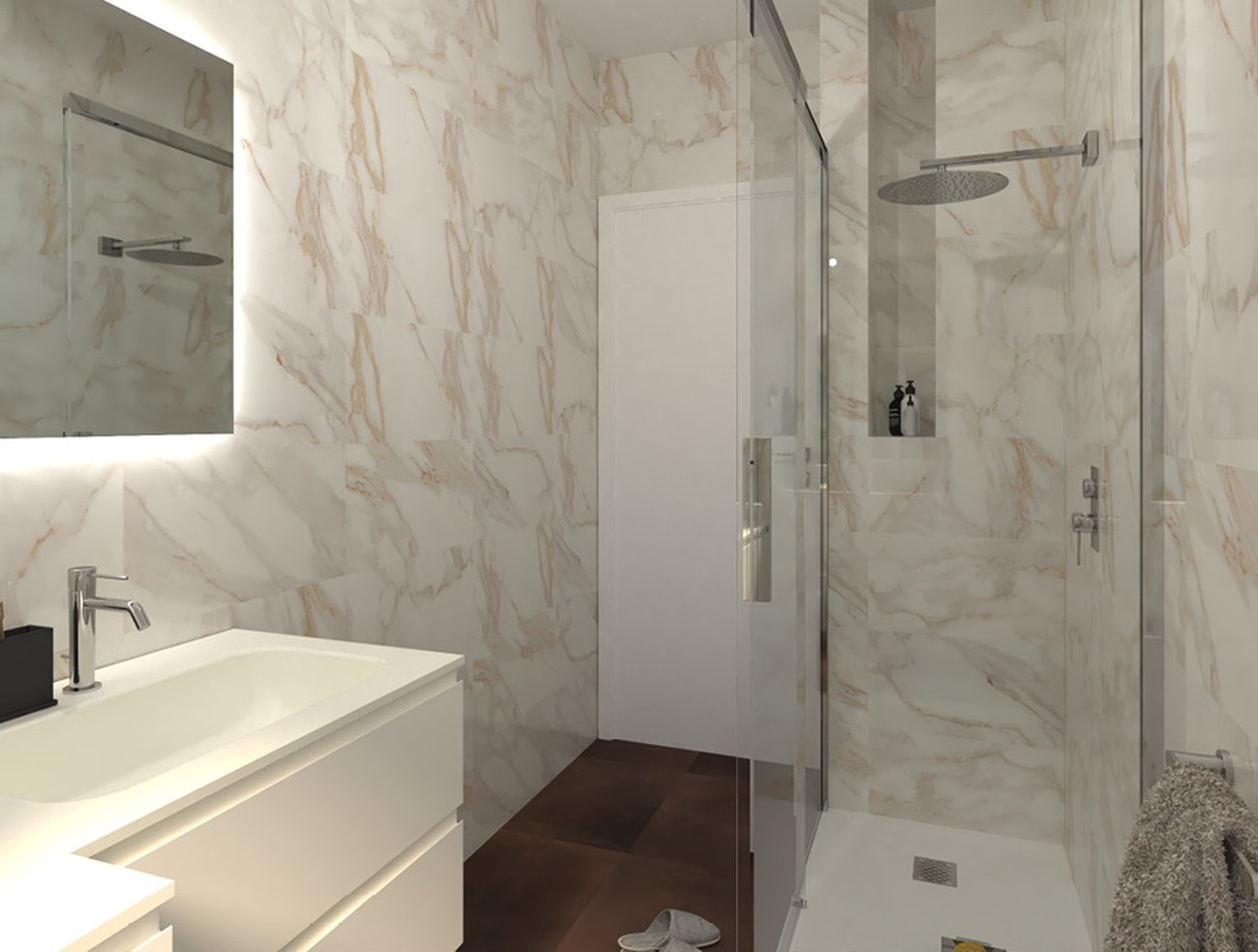 Bathroom design image in Rectangular shape