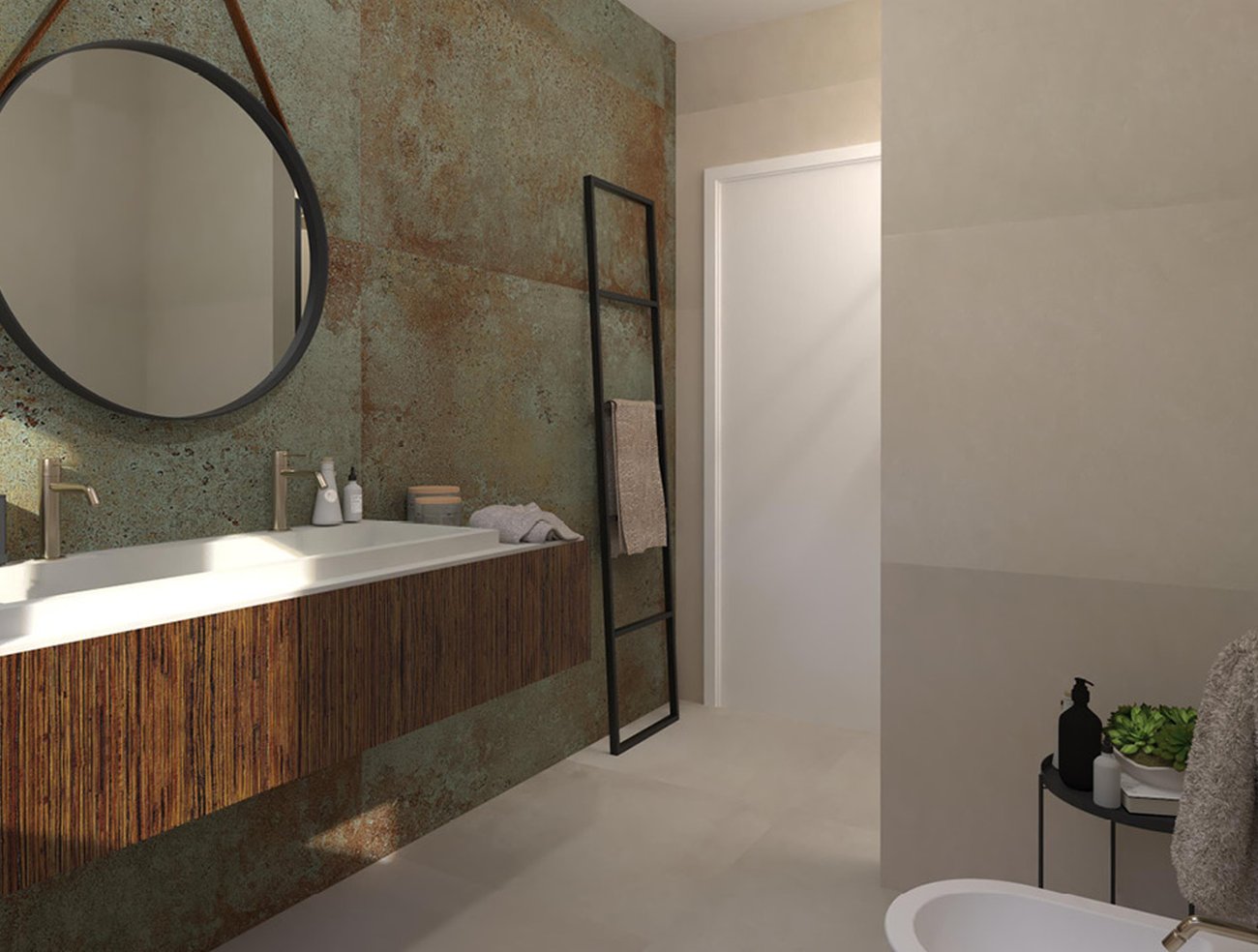 Bathroom design image in Rectangular shape, created with floor tiles SHEER and wall tiles SHEER