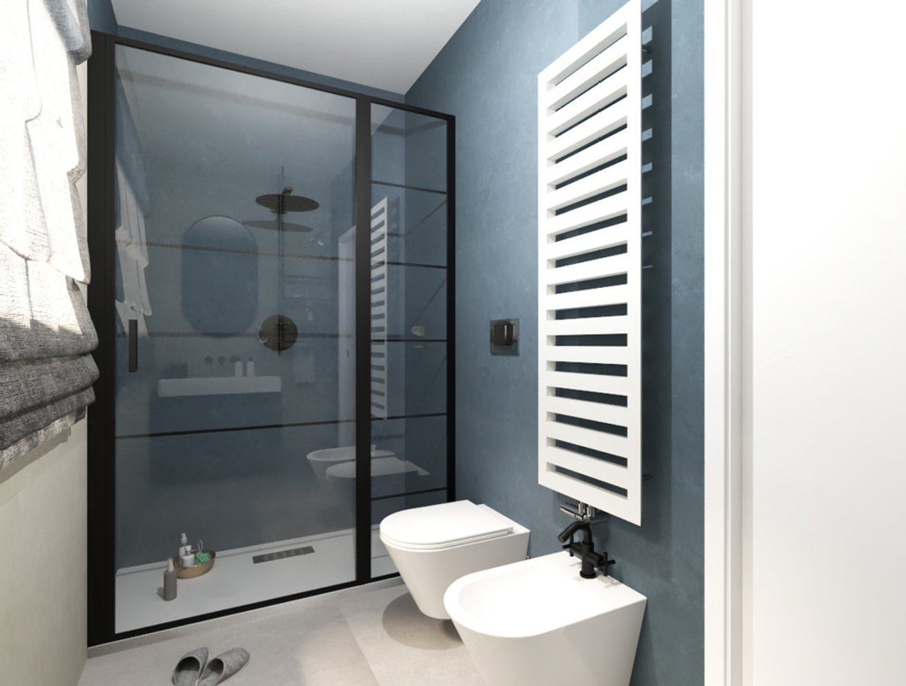 Image du projet de salle de bains de forme Rectangulaire, réalisée avec carreaux muraux BLOOM