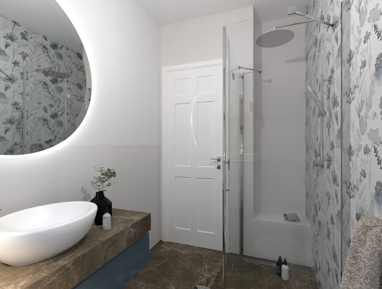 Bathroom design image in Rectangular shape, created with wall tiles MILANO MOOD