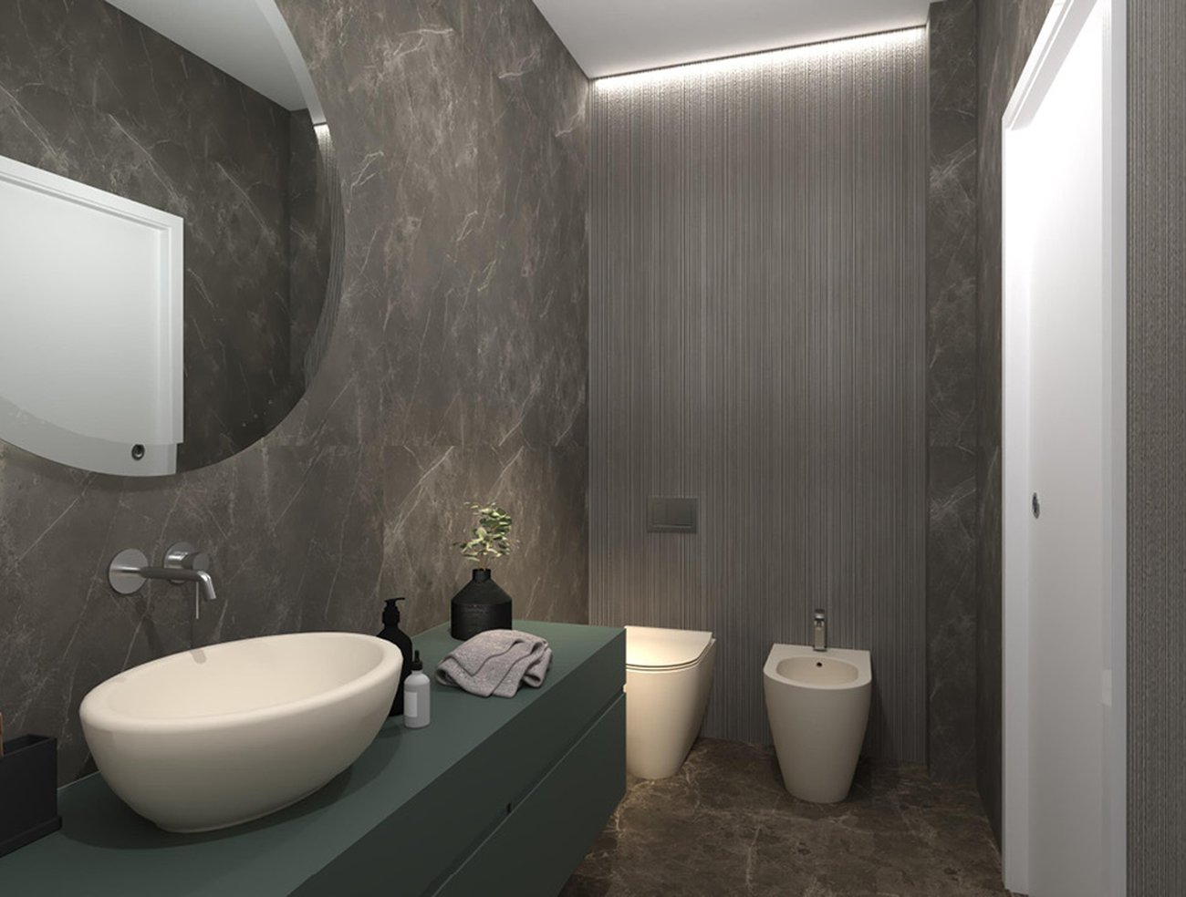 Bathroom design image in Rectangular shape, created with wall tiles ROMA