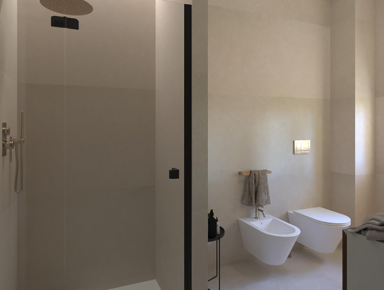 Bathroom design image in Rectangular shape, created with floor tiles SHEER and wall tiles SHEER