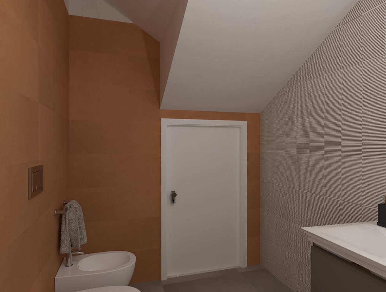 Image du projet de salle de bains de forme Rectangulaire, réalisée avec des carreaux de sol SUMMER et carreaux muraux SUMMER