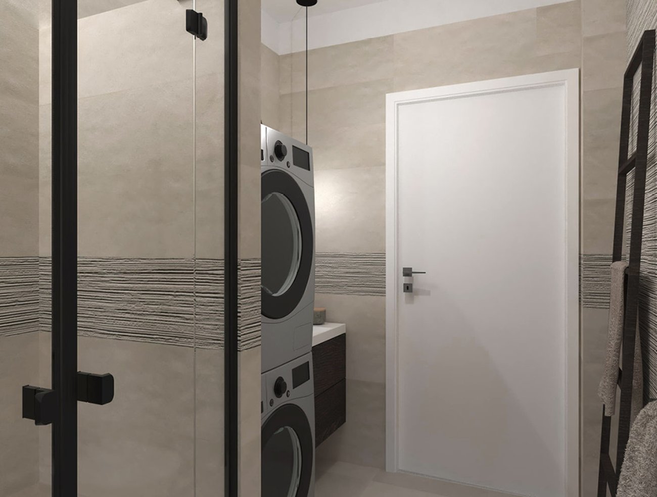 Bathroom design image in Rectangular shape, created with floor tiles SHEER and wall tiles SHEER