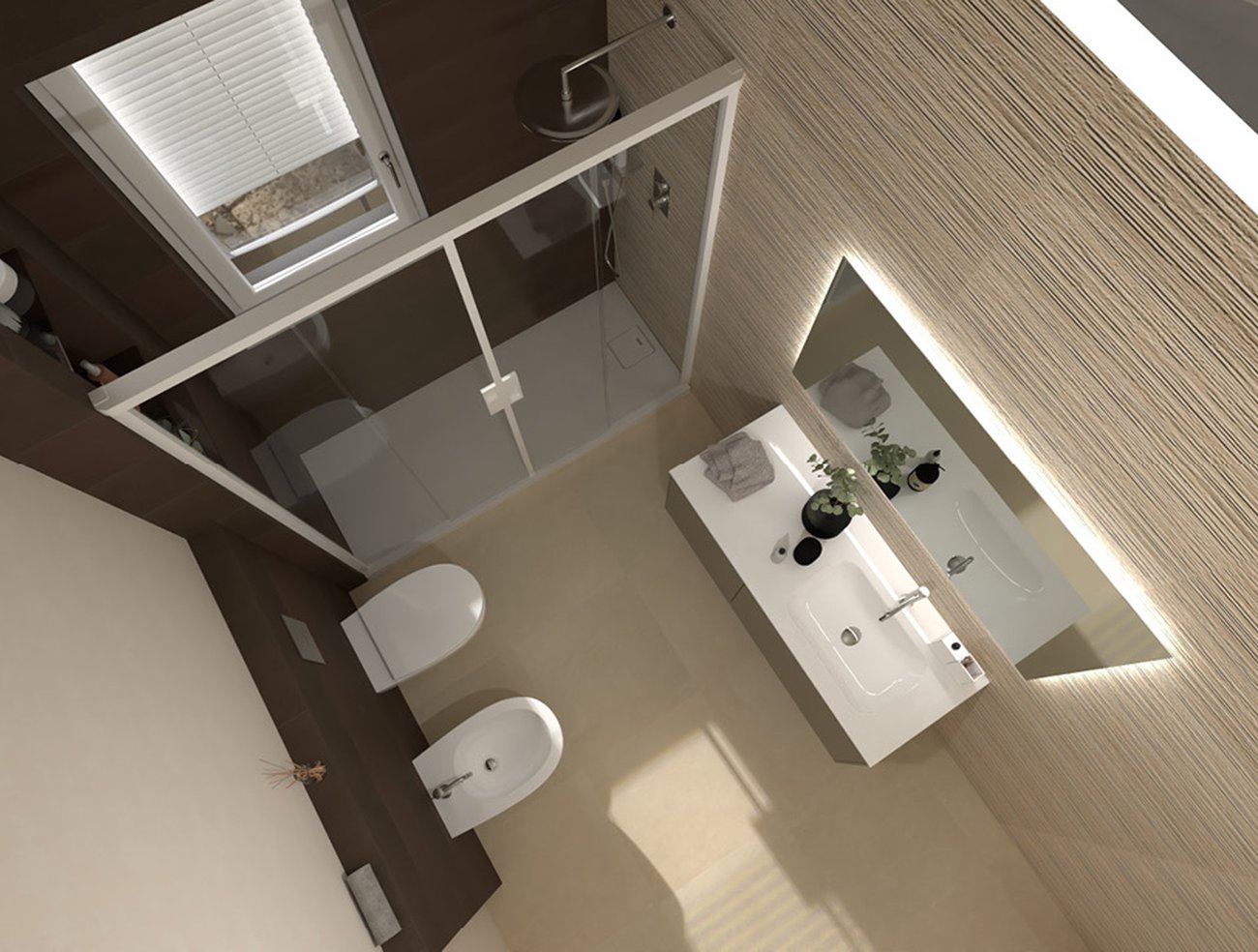 Bathroom design image in Rectangular shape, created with floor tiles SHEER and wall tiles SHEER, MAT&MORE