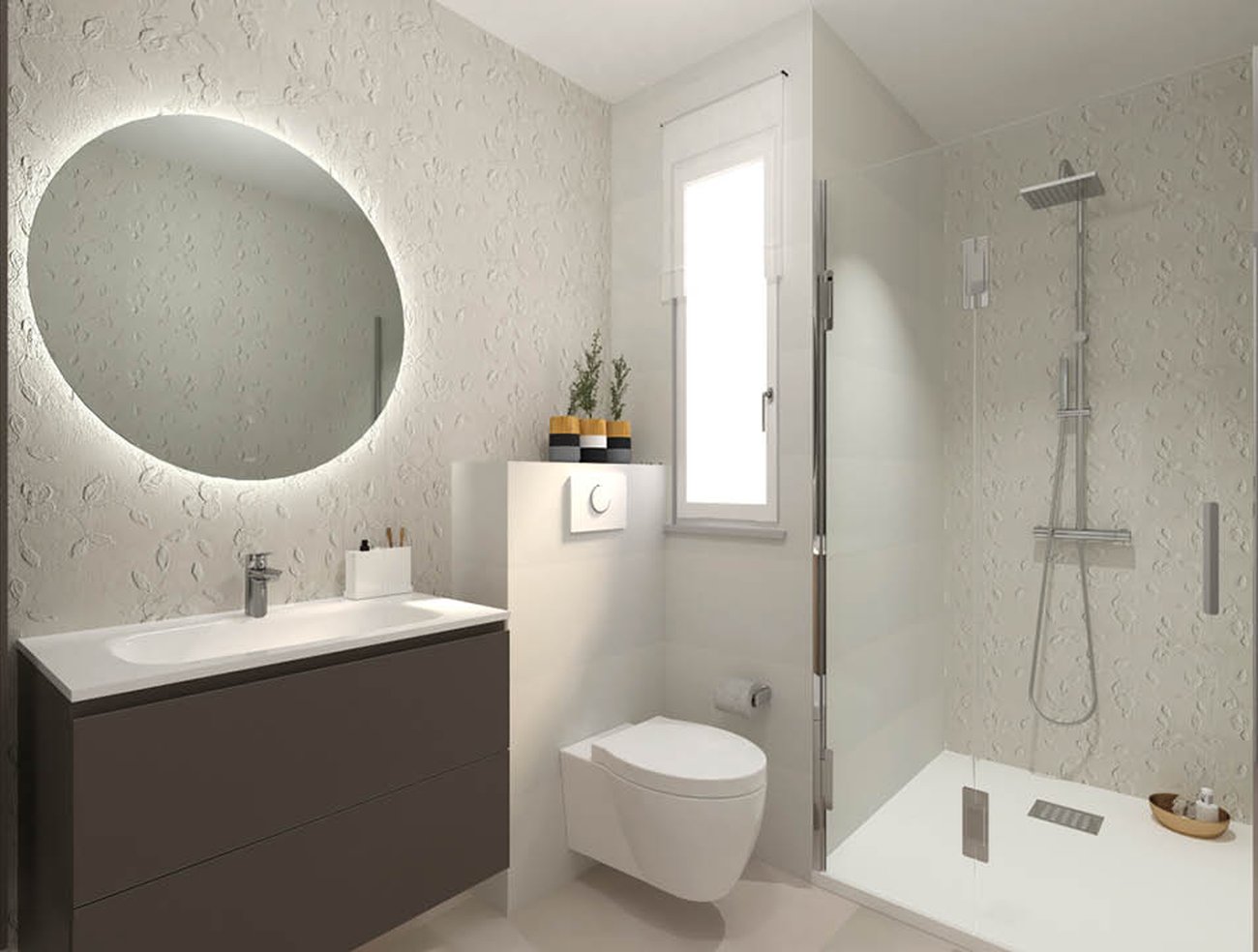 Image du projet de salle de bains de forme Rectangulaire, réalisée avec carreaux muraux LUMINA 30,5X91,5