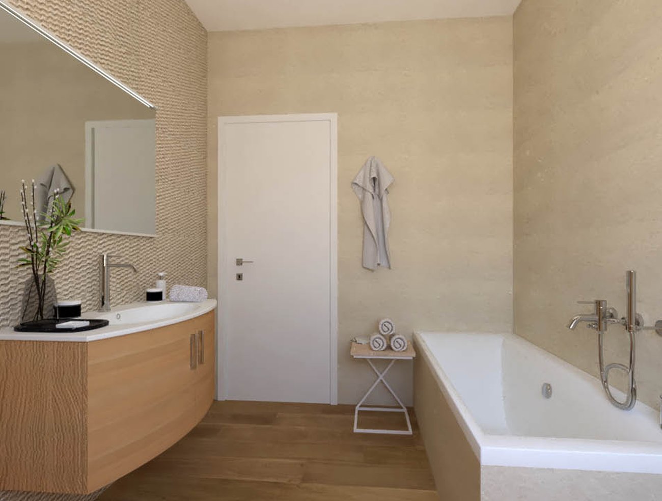 Bathroom design image in Rectangular shape, created with floor tiles FAPNEST and wall tiles LUMINA STONE, FAPNEST