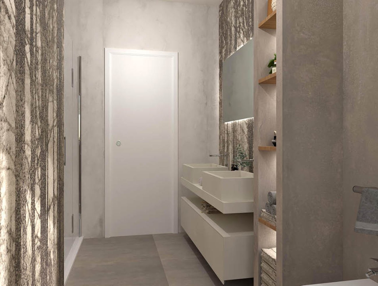 Bathroom design image in Rectangular shape, created with wall tiles YLICO