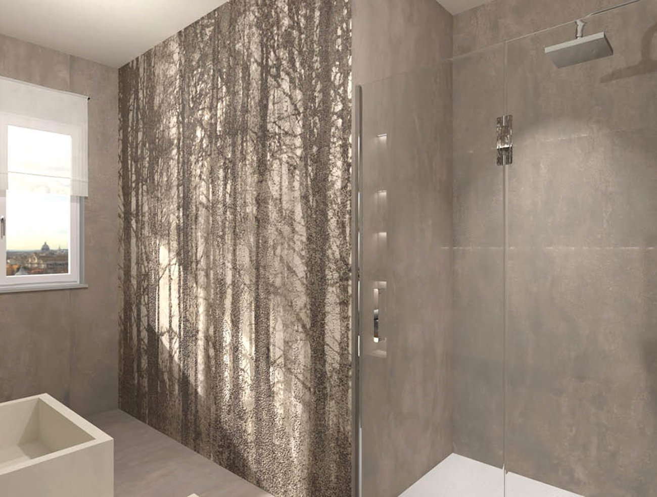 Bathroom design image in Rectangular shape, created with wall tiles YLICO