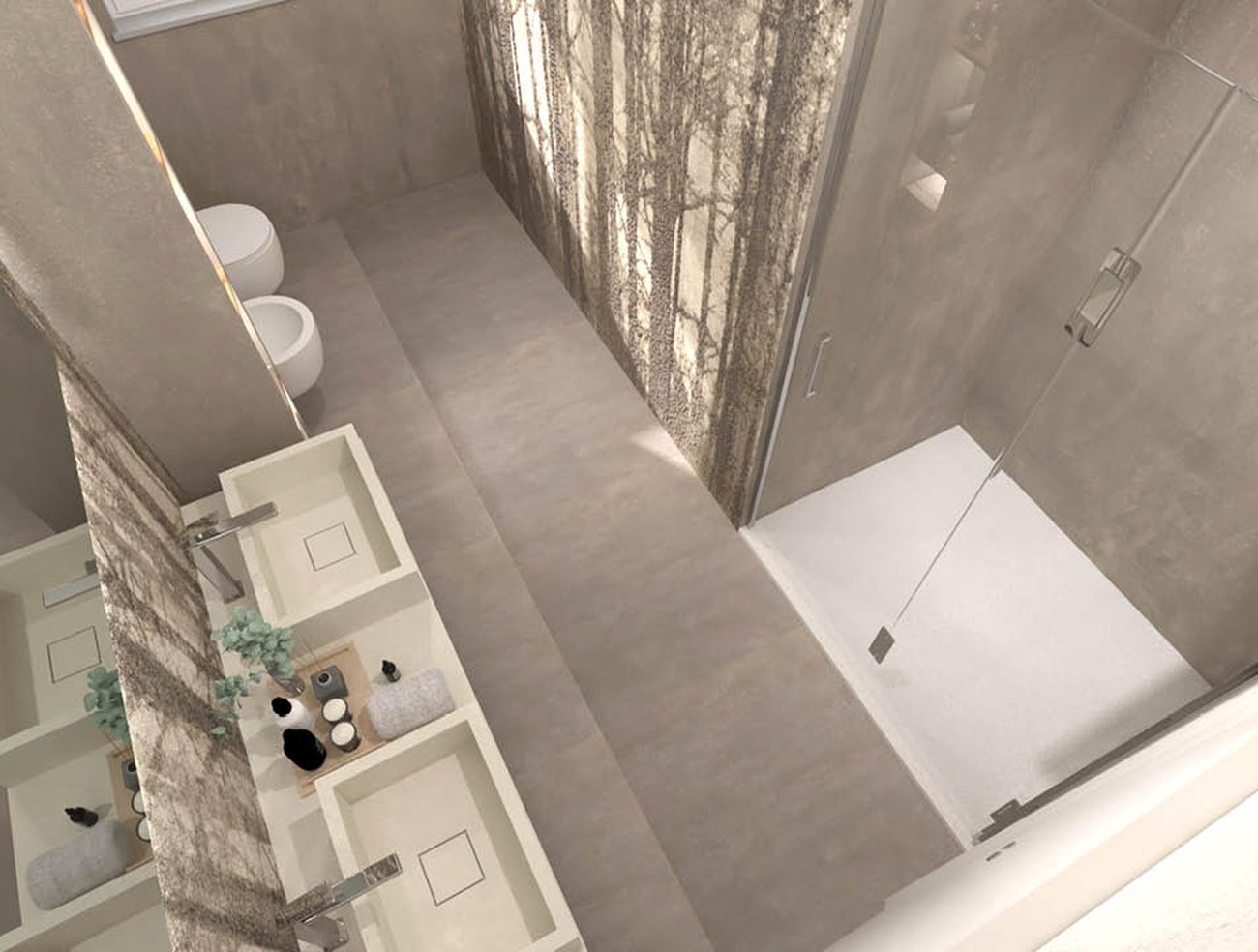 Bathroom design image in Rectangular shape, created with wall tiles YLICO