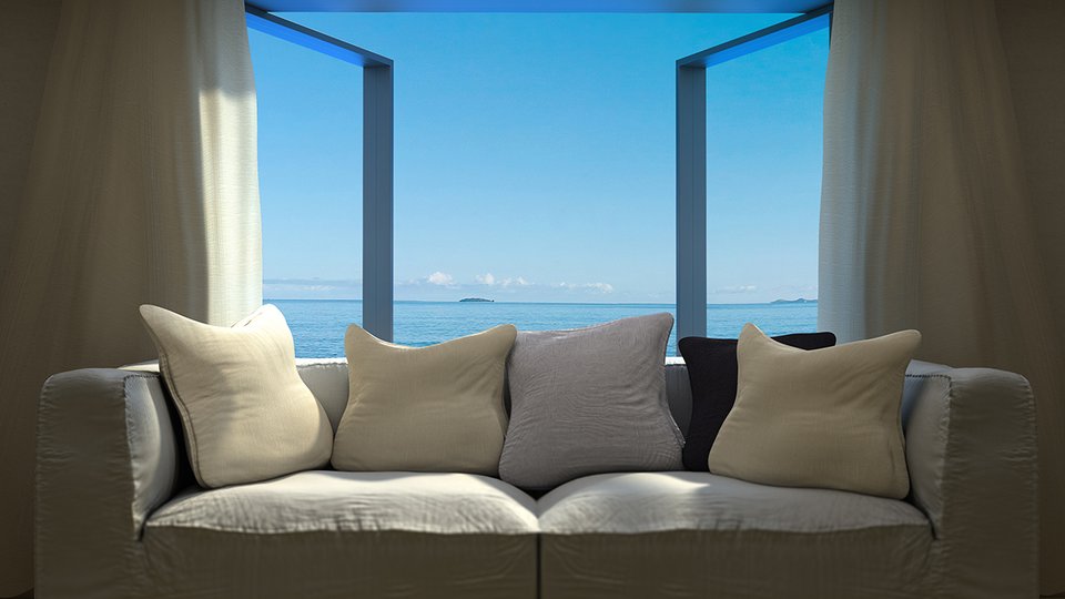 Island Bath: how to furnish a bathroom that looks onto the sea...