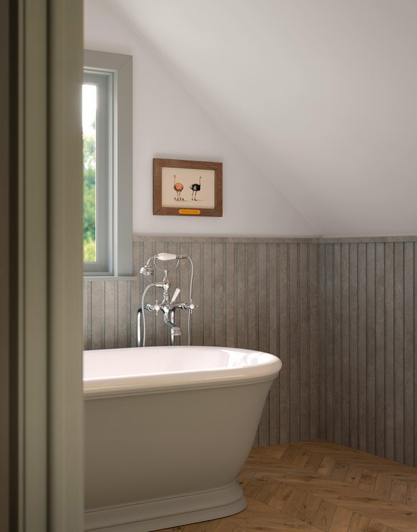 Imagen de ambiente Baño, realizada con baldosas de la colección: NOBU – GRIS