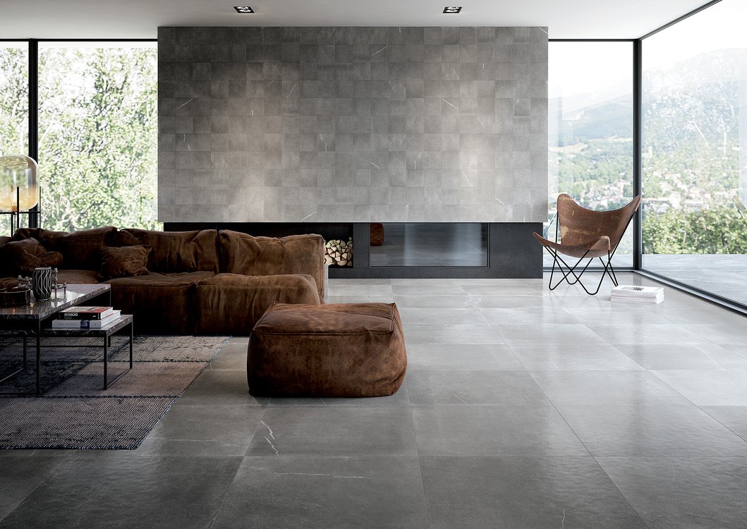 Room view House, created with tiles from the collection: MAKU – Grey