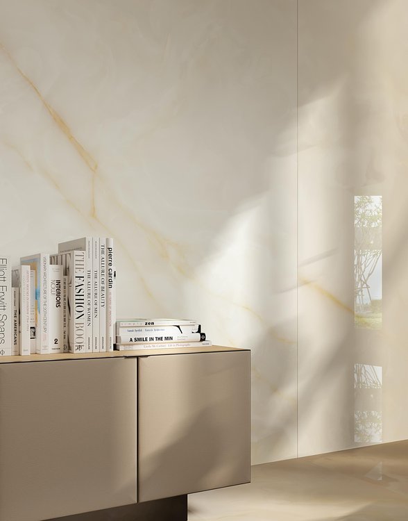 Imagen de ambiente , realizada con baldosas de la colección: GEMME – BLANCO, BEIGE