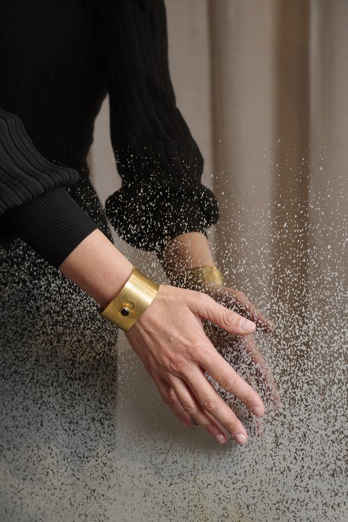 Room view , created with tiles from the collection: GEMME – Light Blue