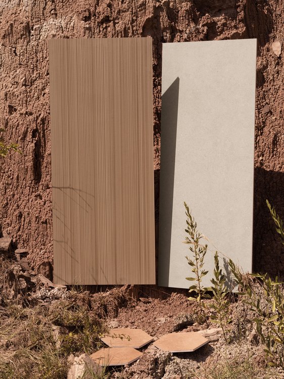 Room view , created with tiles from the collection: MATERIA PURA wall tiles 50x120 – 