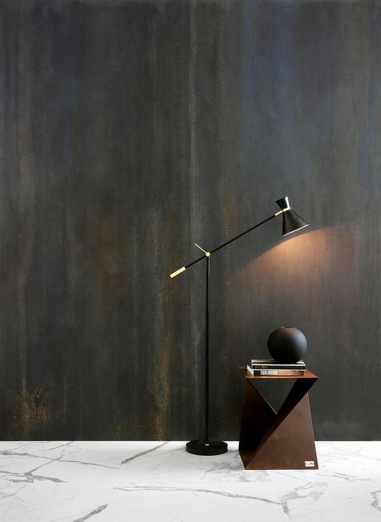 Imagen de ambiente , realizada con baldosas de la colección: OXIDE – NEGRO