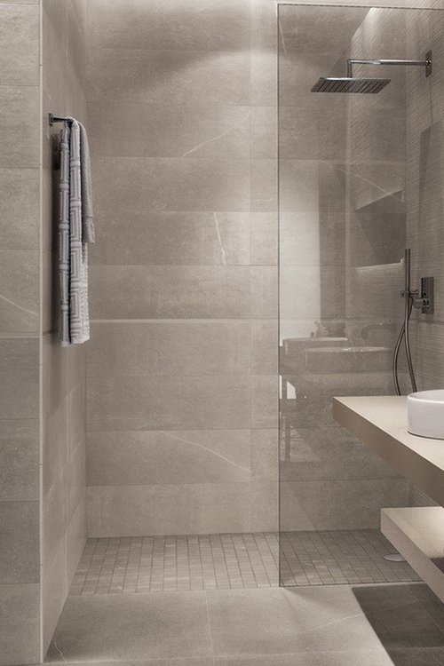 Room view , created with tiles from the collection: MAKU – Grey