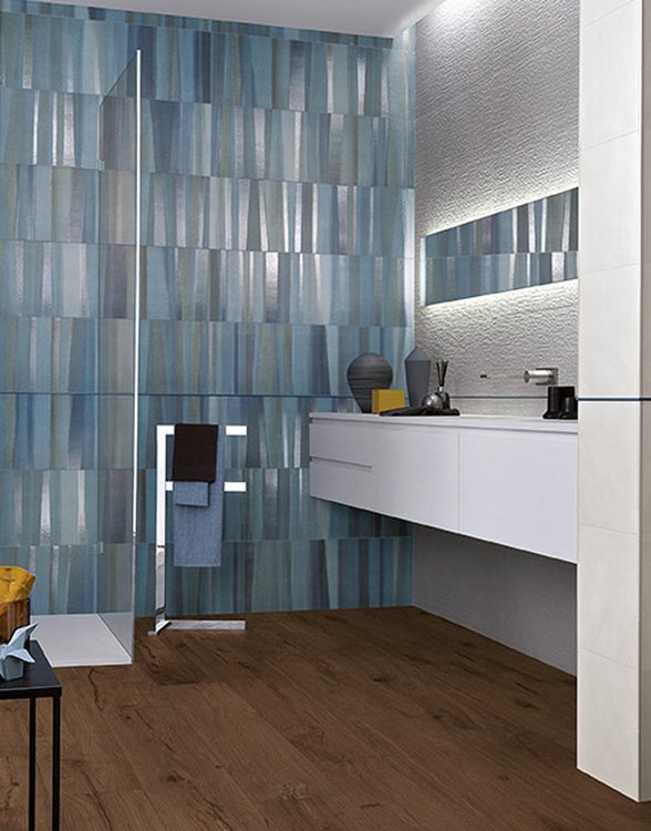 Imagen de ambiente , realizada con baldosas de la colección: DECO&MORE – Blu, BROWN