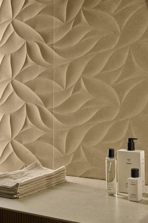 Room view , created with tiles from the collection: OLTRE LA PIETRA – Beige