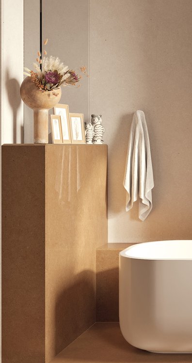 Room view , created with tiles from the collection: MATERIA PURA wall tiles 50x120 – Other