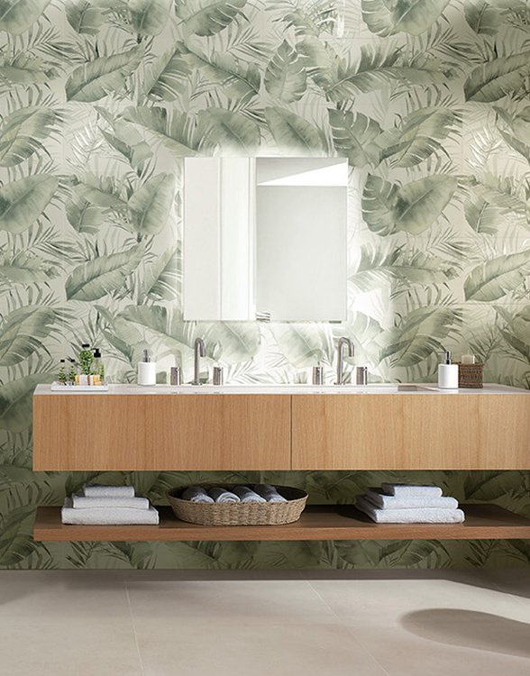 Room view , created with tiles from the collection: DECO&MORE – White, Green