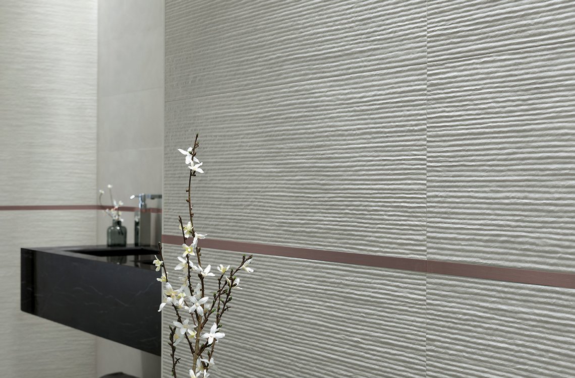 Room view , created with tiles from the collection: COLOR LINE – Grey