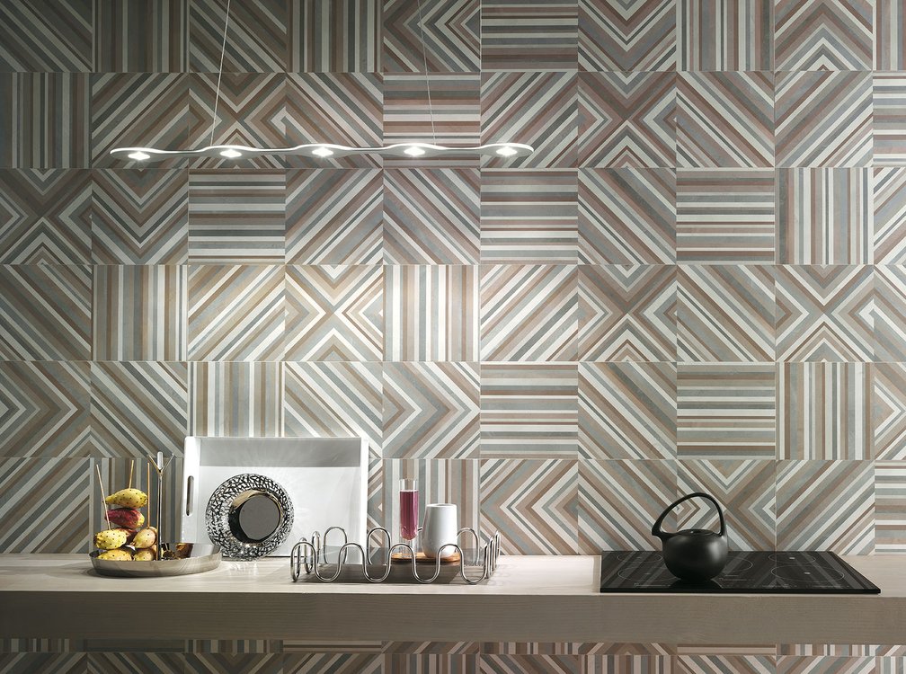 Room view , created with tiles from the collection: COLOR LINE – Blue