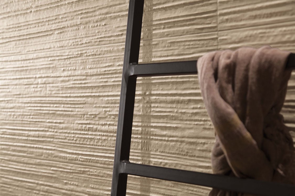 Image d'ambiance , réalisée avec des carreaux de la collection : MAKU – Beige