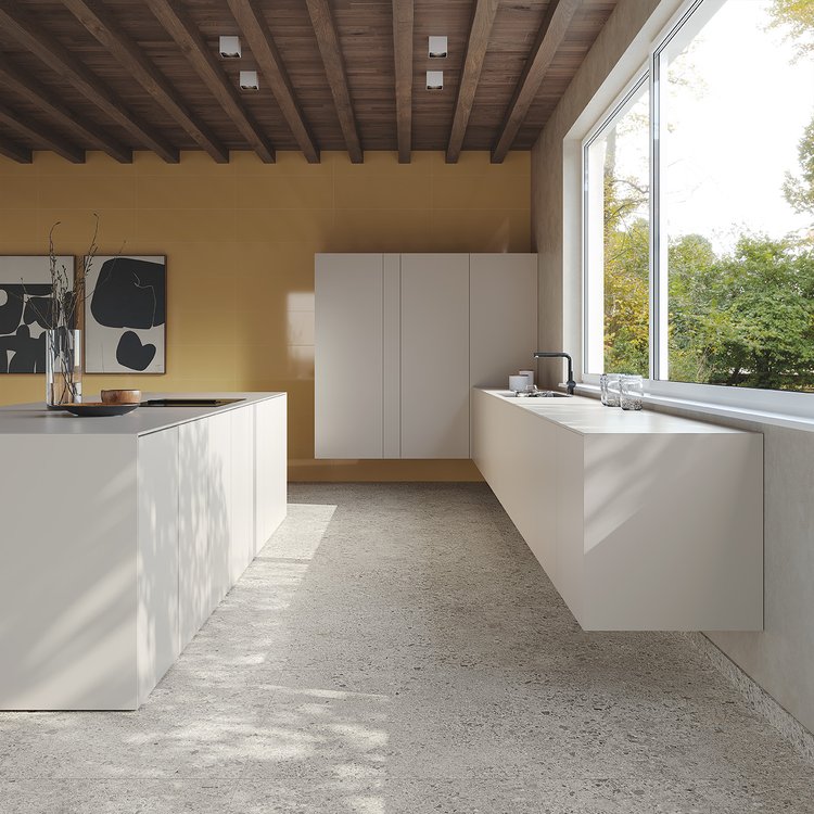 Imagen de ambiente , realizada con baldosas de la colección: MATERIA – OTRAS, BLANCO