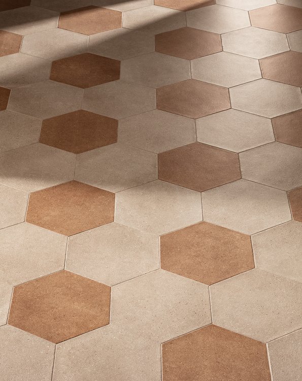 Room view , created with tiles from the collection: MATERIA PURA porcelain tiles – Beige, Other