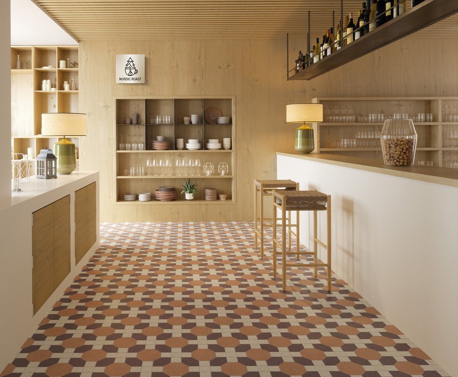 Room view Contract, created with tiles from the collection: MATERIA PURA porcelain tiles – Other