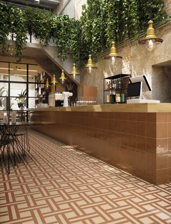 Room view Contract, created with tiles from the collection: MATERIA PURA porcelain tiles – Other