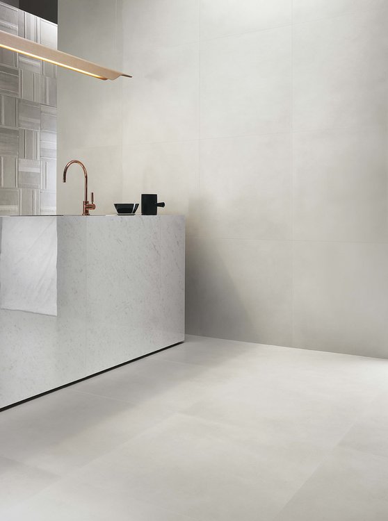 Imagen de ambiente , realizada con baldosas de la colección: MILANO&FLOOR – BLANCO