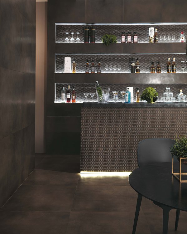 Room view , created with tiles from the collection: MILANO&FLOOR – Brown