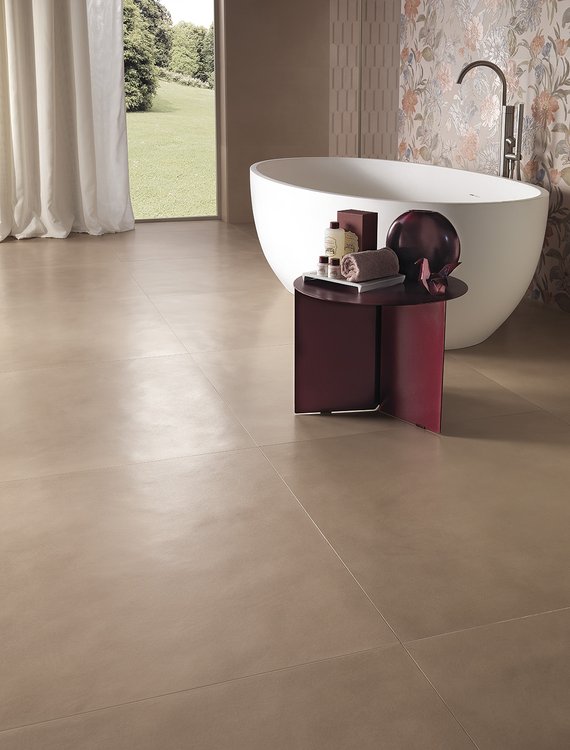 Room view , created with tiles from the collection: MILANO MOOD – Red-Pink, Beige