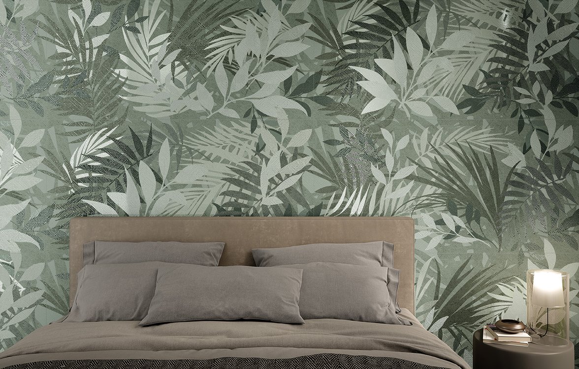 Room view House, created with tiles from the collection: FAP MURALS – Green
