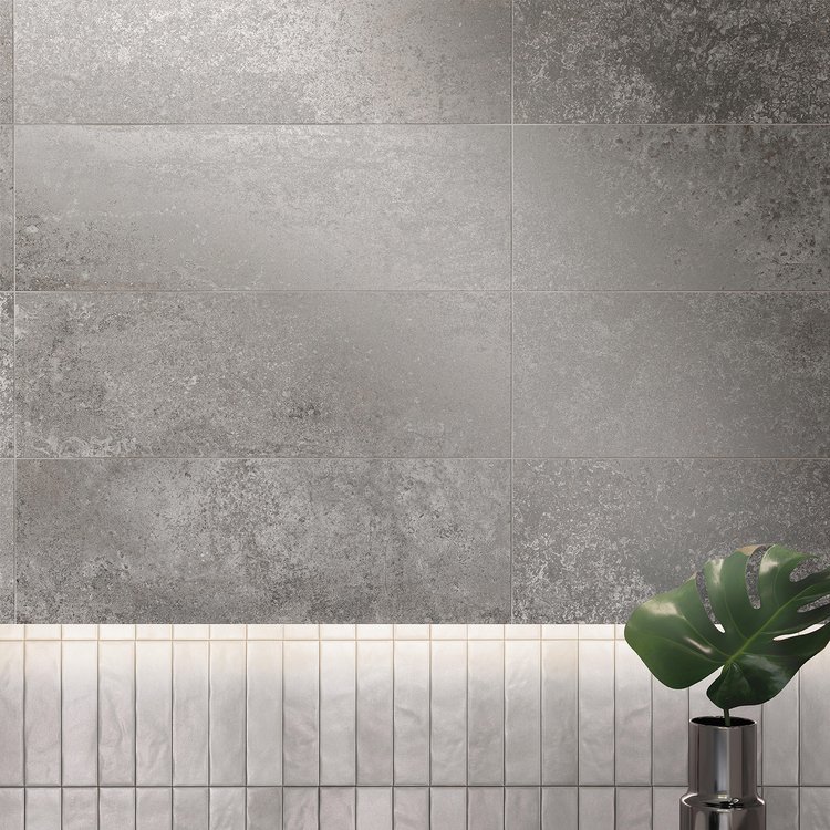 Imagen de ambiente , realizada con baldosas de la colección: OXIDE – GRIS