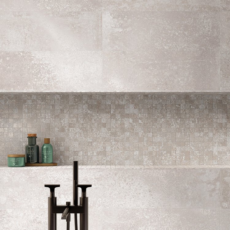 Imagen de ambiente , realizada con baldosas de la colección: OXIDE – BLANCO