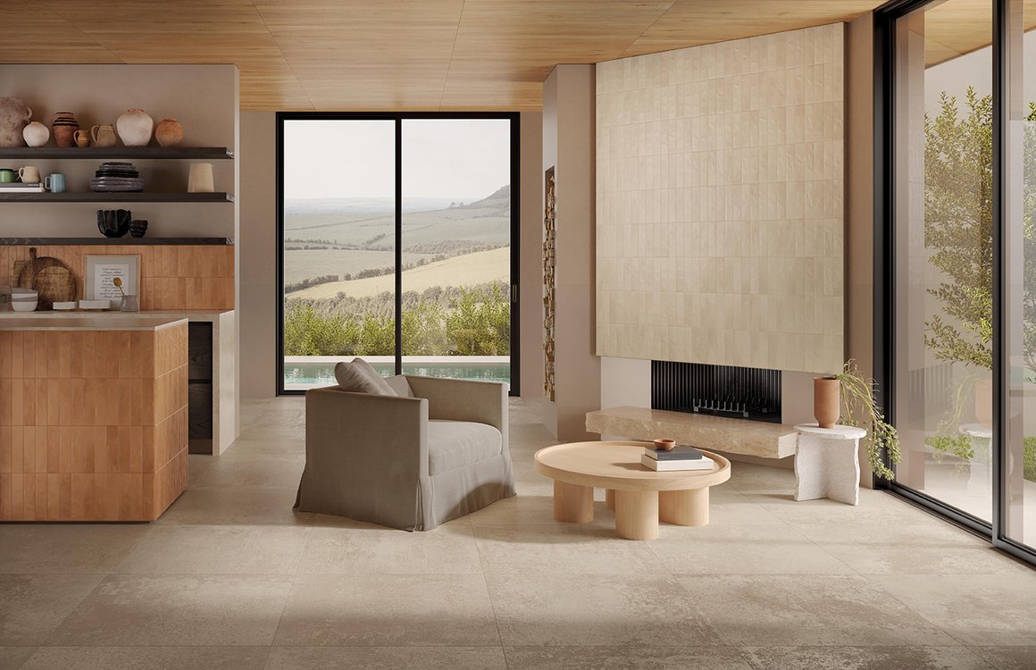 Imagen de ambiente House, realizada con baldosas de la colección: OXIDE – BROWN, BEIGE