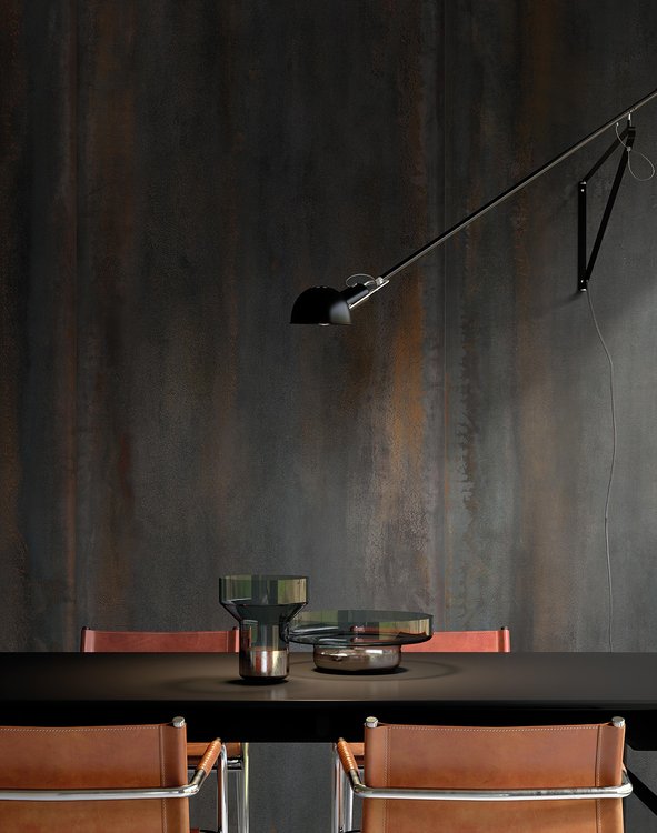 Imagen de ambiente , realizada con baldosas de la colección: OXIDE – NEGRO