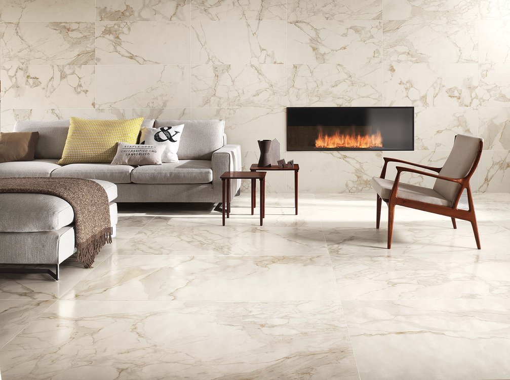 Room view House, created with tiles from the collection: ROMA – White