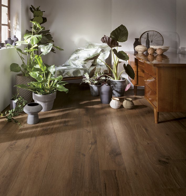 Room view , created with tiles from the collection: ROOTS – Brown