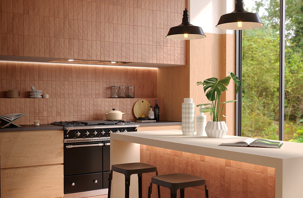 Room view Kitchen, created with tiles from the collection: STILL – Brown, Beige STILL
