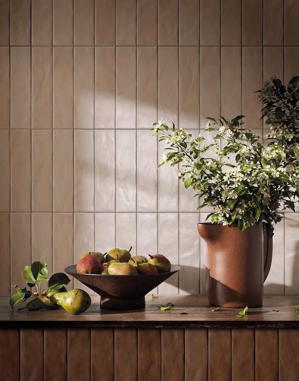 Room view , created with tiles from the collection: STILL – Beige