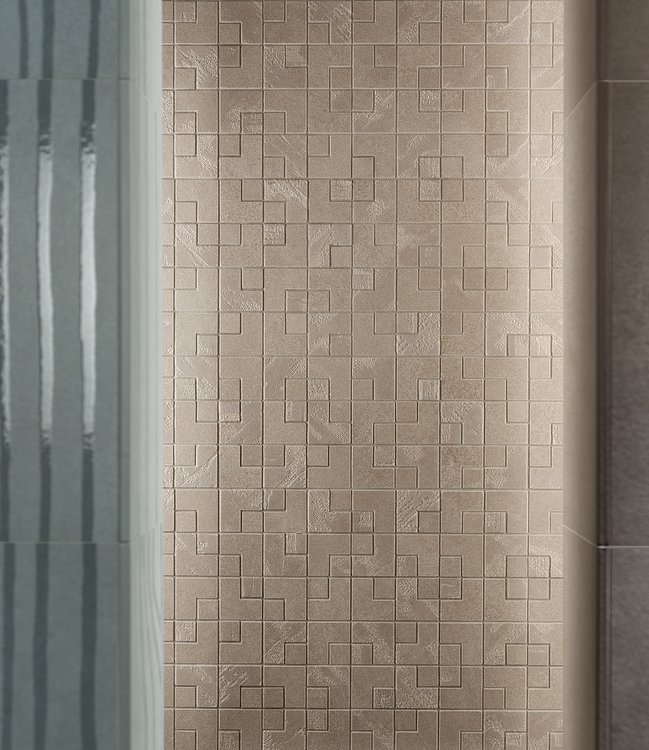 Imagen de ambiente , realizada con baldosas de la colección: SUMMER – BROWN