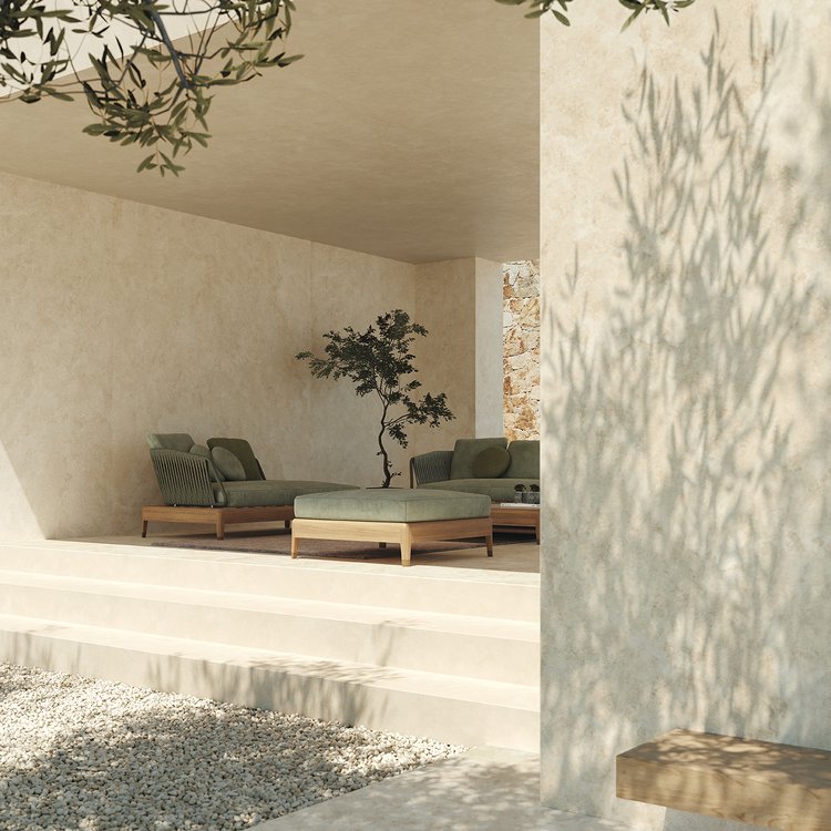 Room view Outdoor, created with tiles from the collection: VENTO DEL SUD – Beige