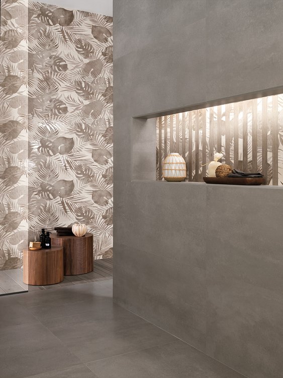 Room view , created with tiles from the collection: YLICO – Beige, Brown